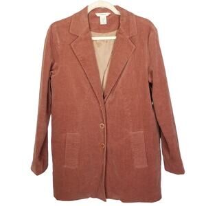 Sundance Womens Corduroy Long Blazer Size S Rust Boho Poet's Jacket Layering